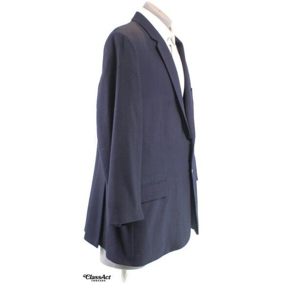 Joseph Abboud  Wool Blazer Sport Coat Blue Metal Buttons 52R - Picture 1 of 8